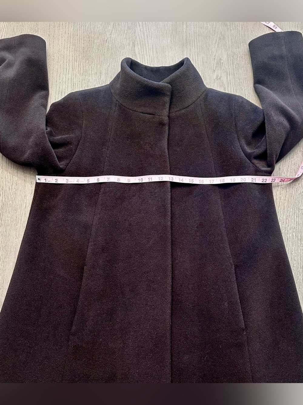 Cinzia Rocca Due Wool Angora Coat Brown Italian Designer A-Line Coat Size 12 - Picture 11 of 11